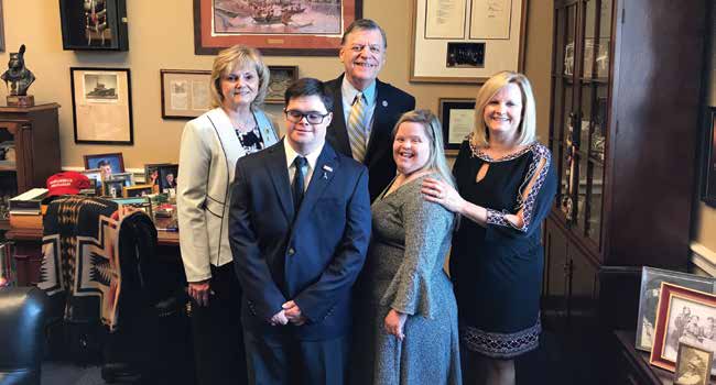 Rep. Tom Cole(R-OK) (Center) with (From Left) Doris and Aaron Erhart and Heather and Lisa Hancock of Oklahoma City